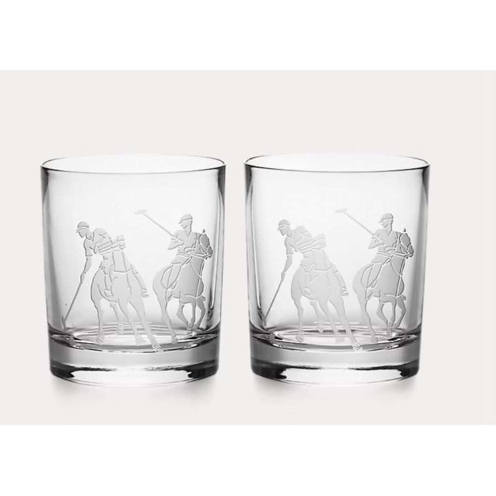 Ralph Lauren Home‎ Garrett Old Fashion Clear Rocks Glass Equestrian Derby NIB